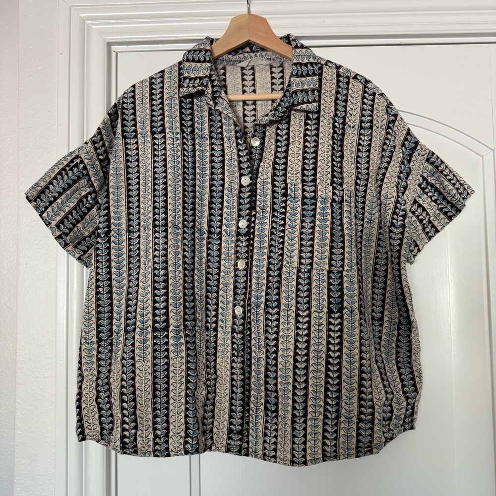 Indian Block Print Button Up